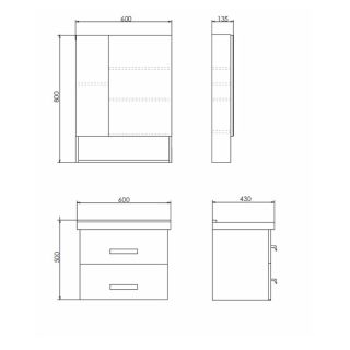 Comforty Зеркало-шкаф "Парма-60" дуб дымчатый